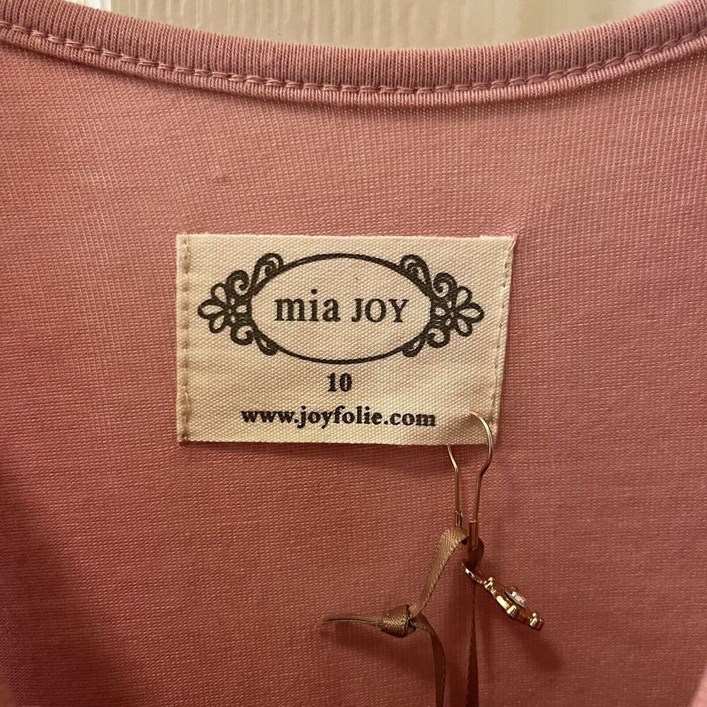 Joyfolie Mia Joy Leila Tulle Dress in Mauve Pink Polka Dots Girls Size 10 NWT - Picture 7 of 13
